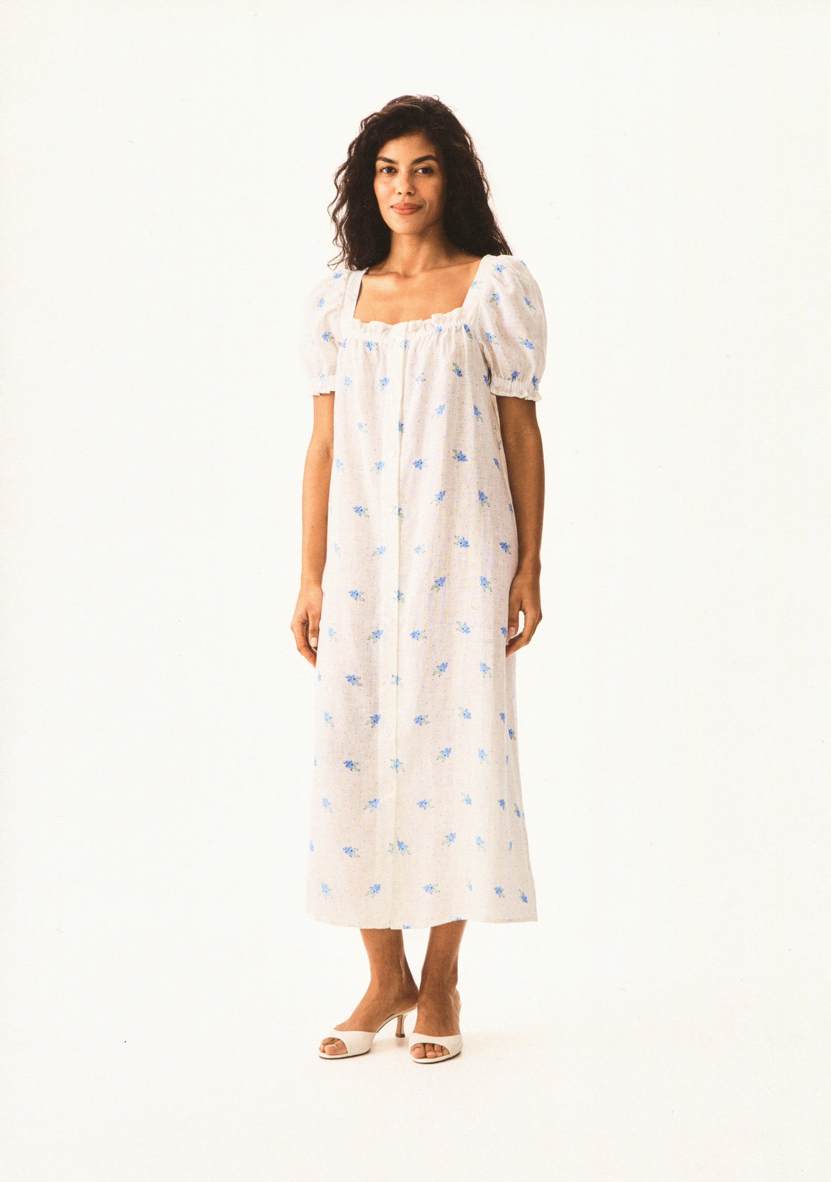Brigitte Linen Midi Dress in Linum
