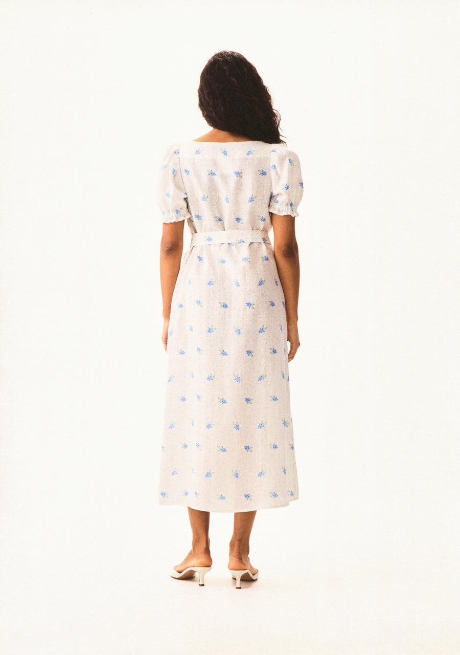 Brigitte Linen Midi Dress in Linum
