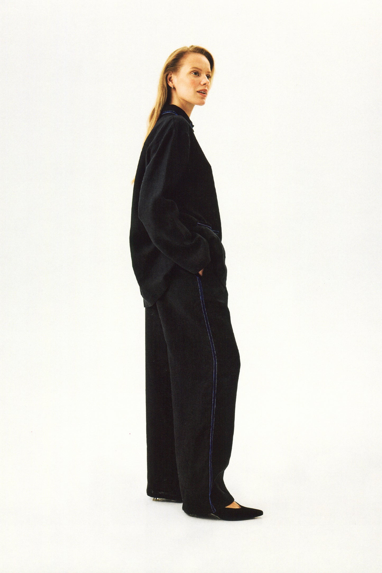 Paros Linen Unisex Pajama Pants in Black