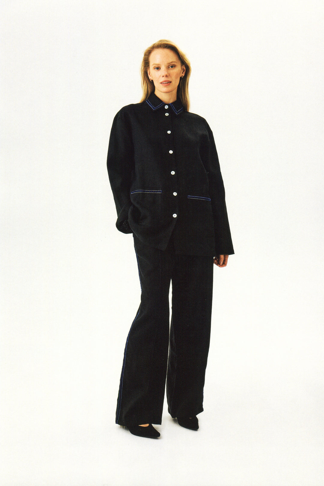 Paros Linen Unisex Pajama Pants in Black