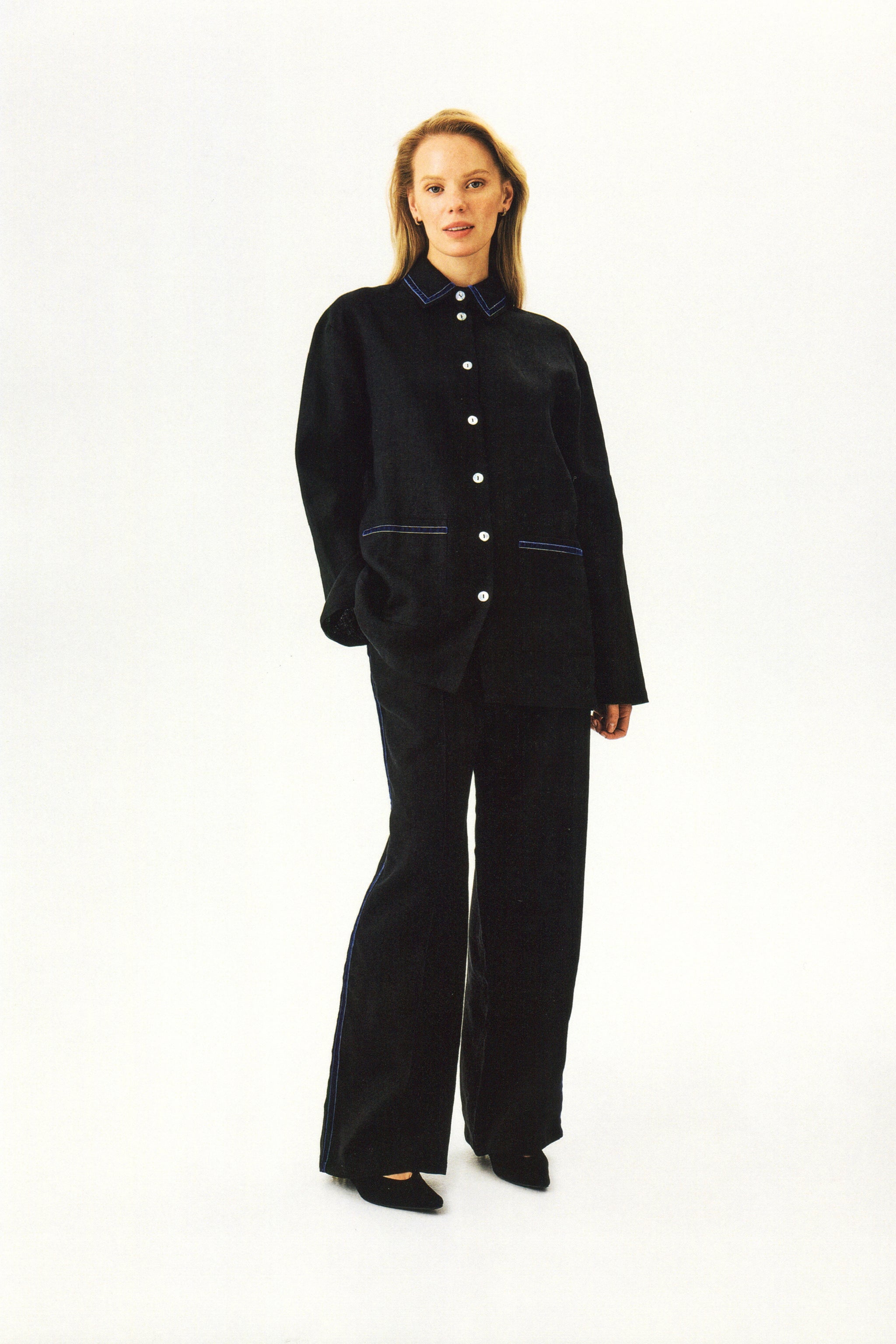 Paros Linen Unisex Pajama Pants in Black