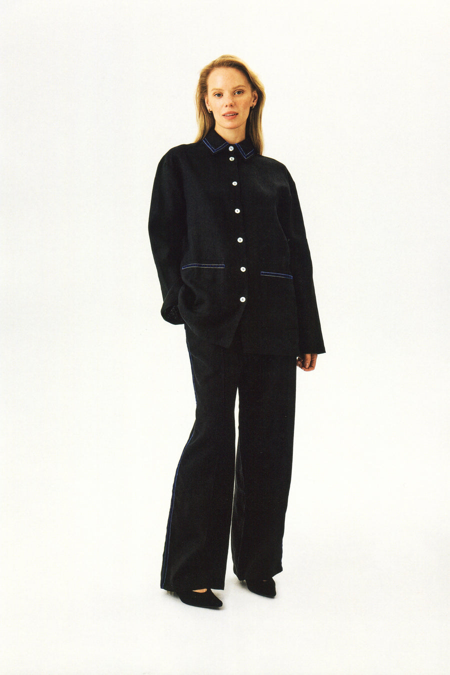 Paros Linen Unisex Pajama Pants in Black