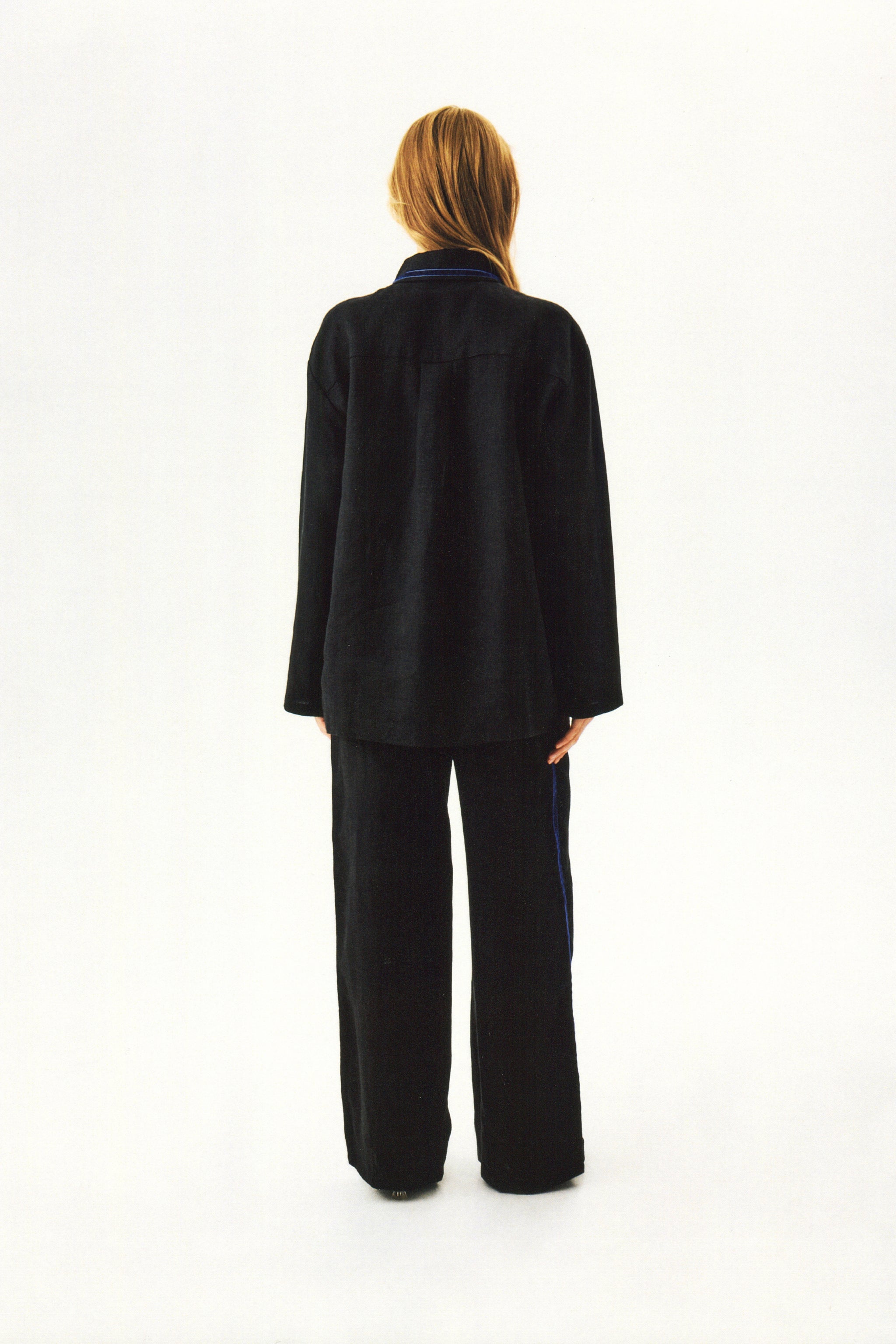 Paros Linen Unisex Pajama Pants in Black