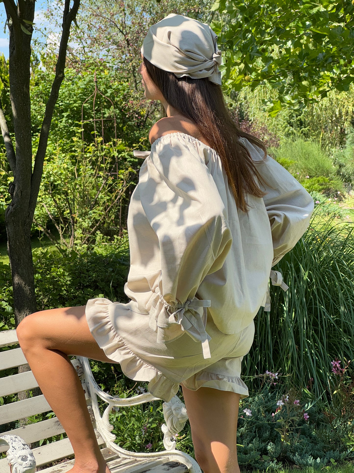 Cha-Cha Lounge Blouse in Beige