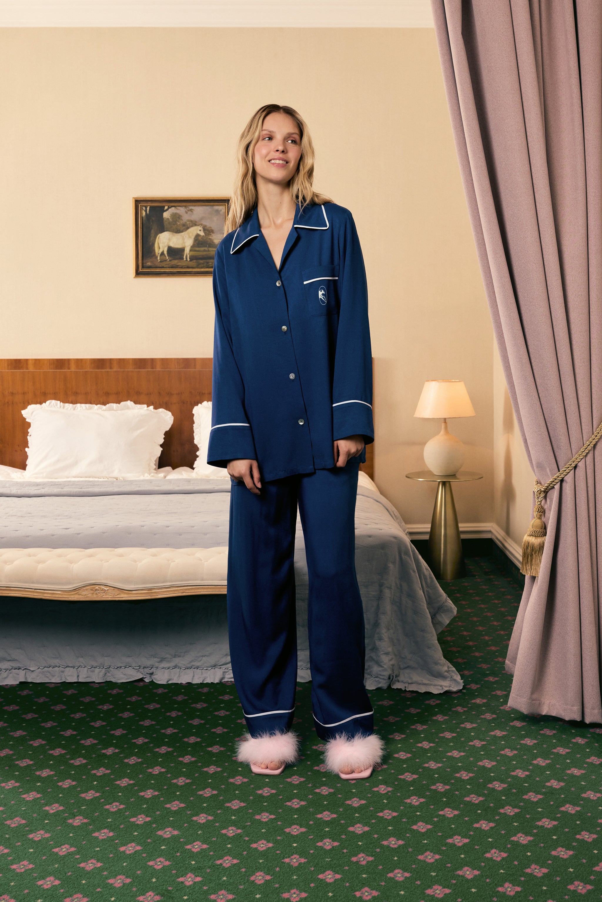 Finnegan Unisex Pajama Pants in Navy