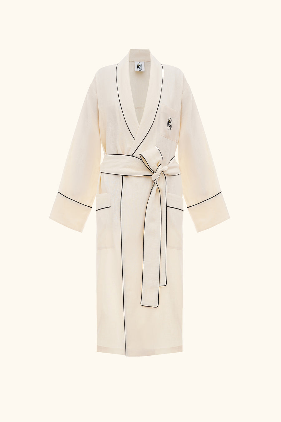 Paros Linen Unisex Robe in Milk