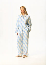 Pastelle Oversized Pants in Blue Plaid