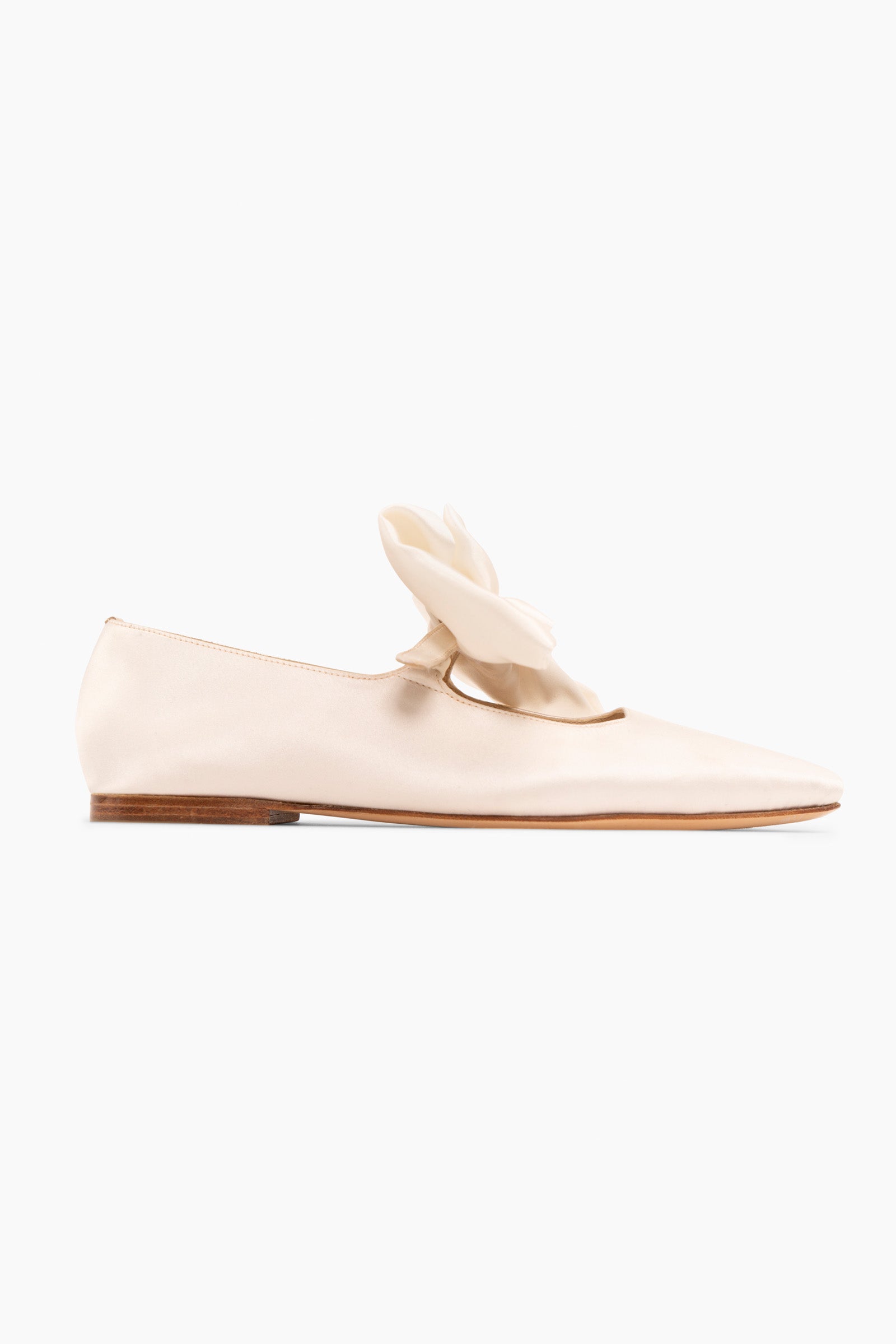 Aristocat Satin Ballet Flats in White