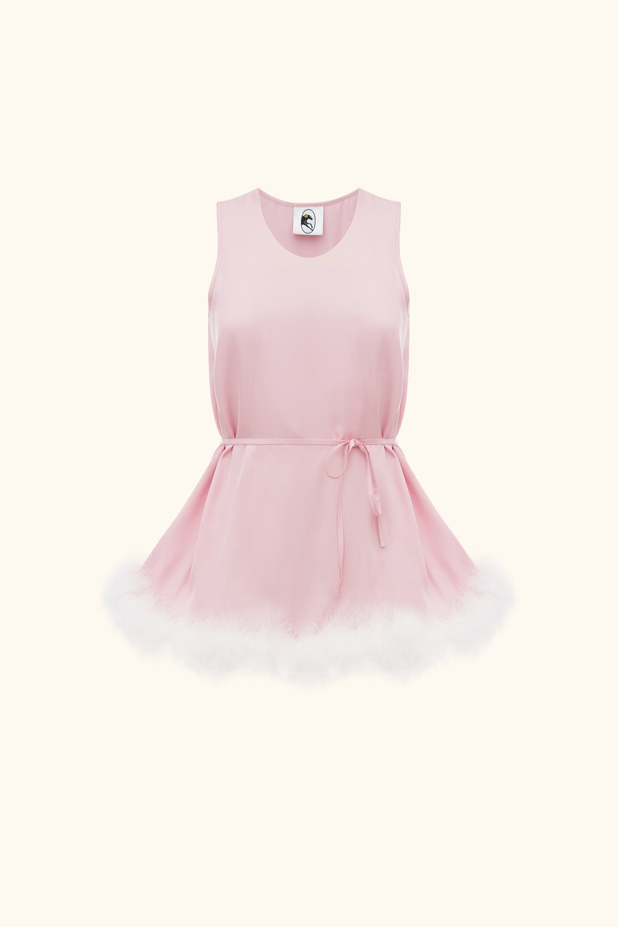 Bisou Bisou Top with Feathers in Pink
