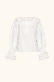 Cha-Cha Lounge Blouse in White