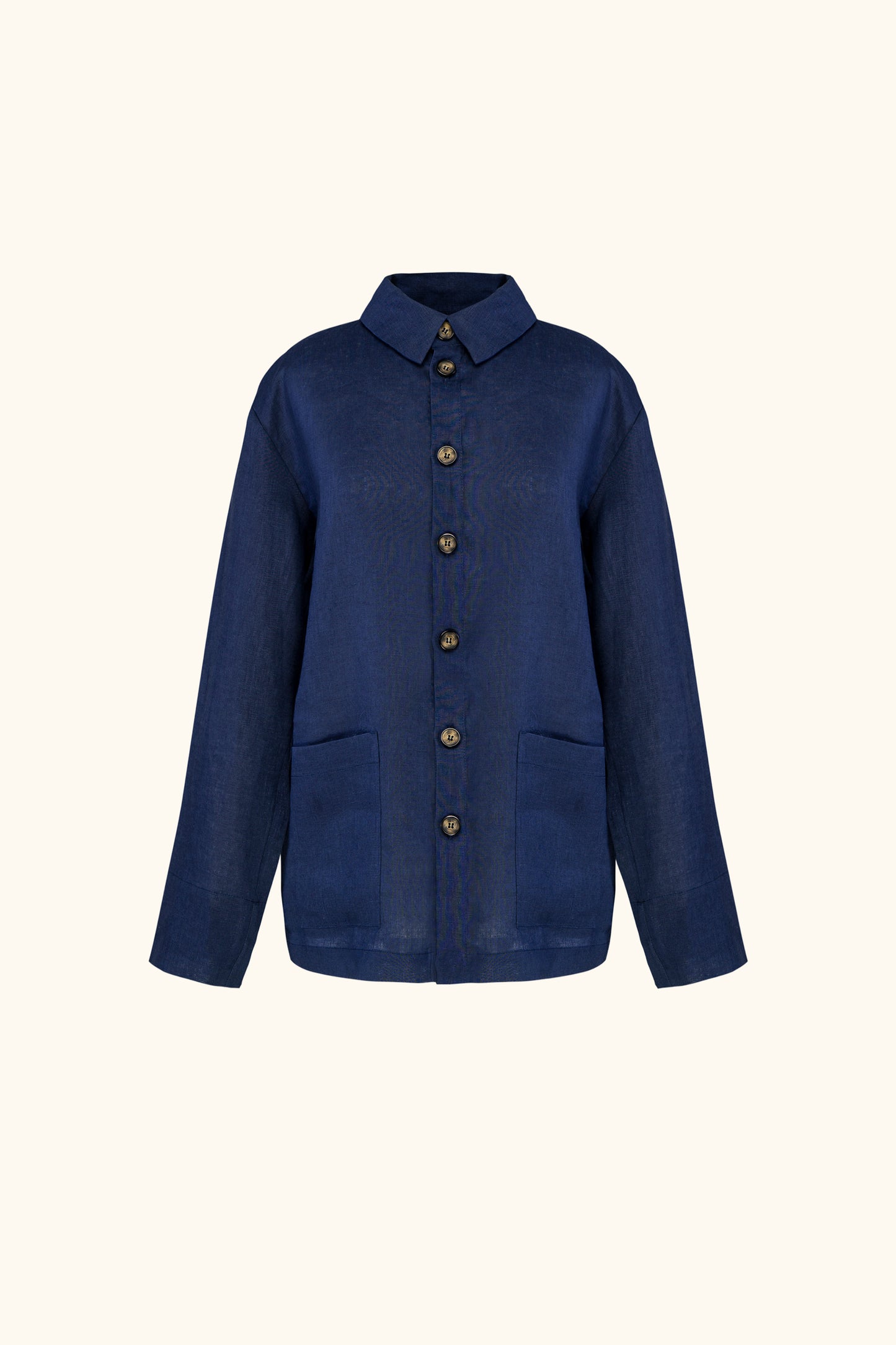 Unisex Linen Shirt in Navy