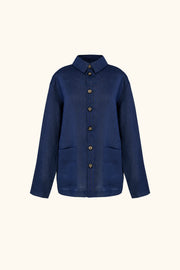 Unisex Linen Shirt in Navy
