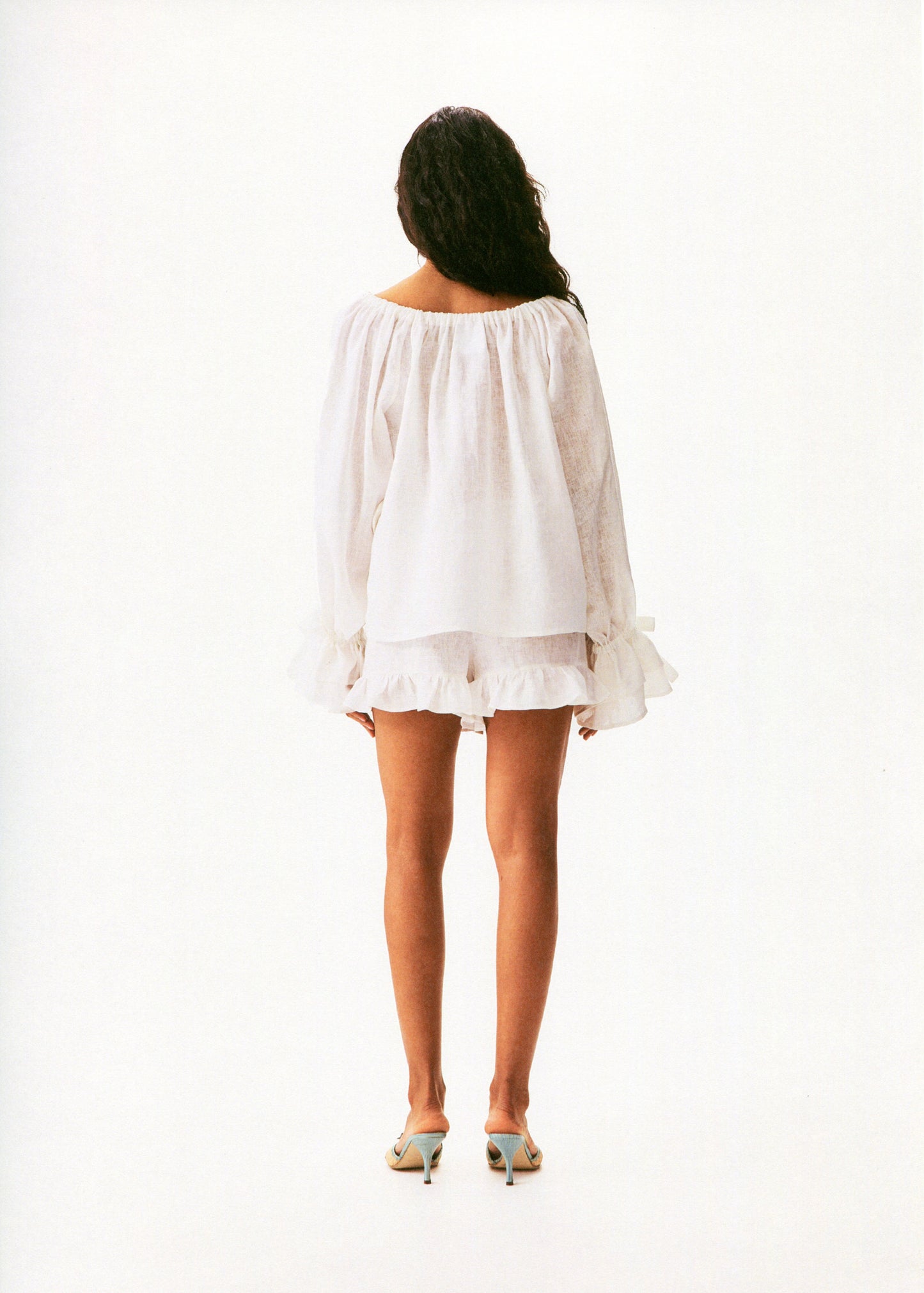 Cha-Cha Lounge Blouse in White