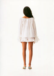Cha-Cha Lounge Blouse in White