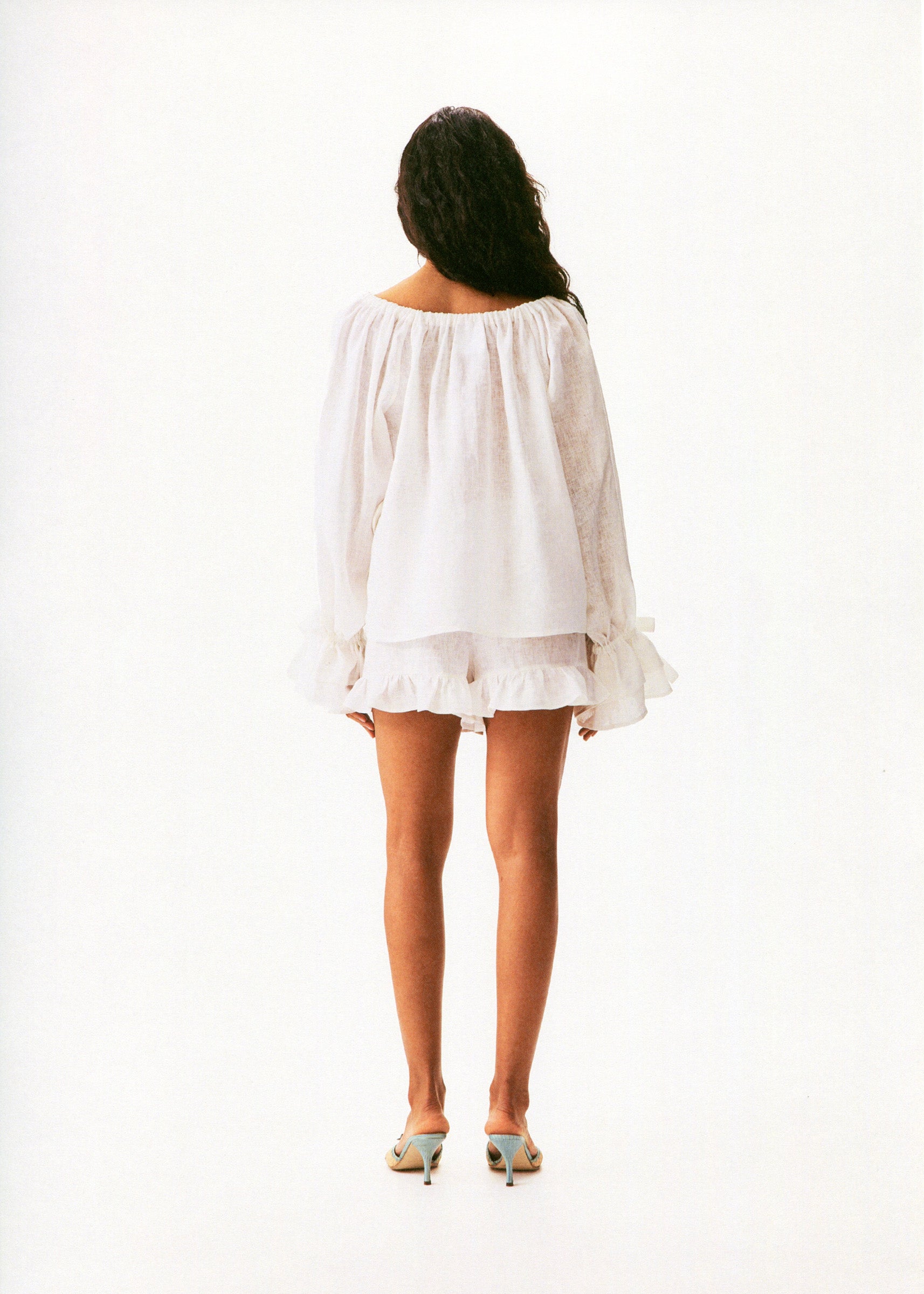 Cha-Cha Lounge Blouse in White
