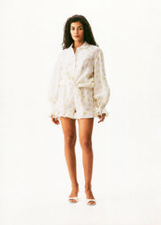 Rumba Linen Lounge Shirt in Daisies