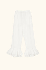 Cha-Cha Linen Lounge Pants with Headscarf in White